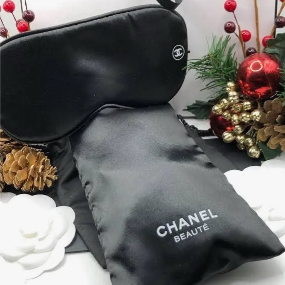 Chanel Beaute Black Satin Sleep Mask